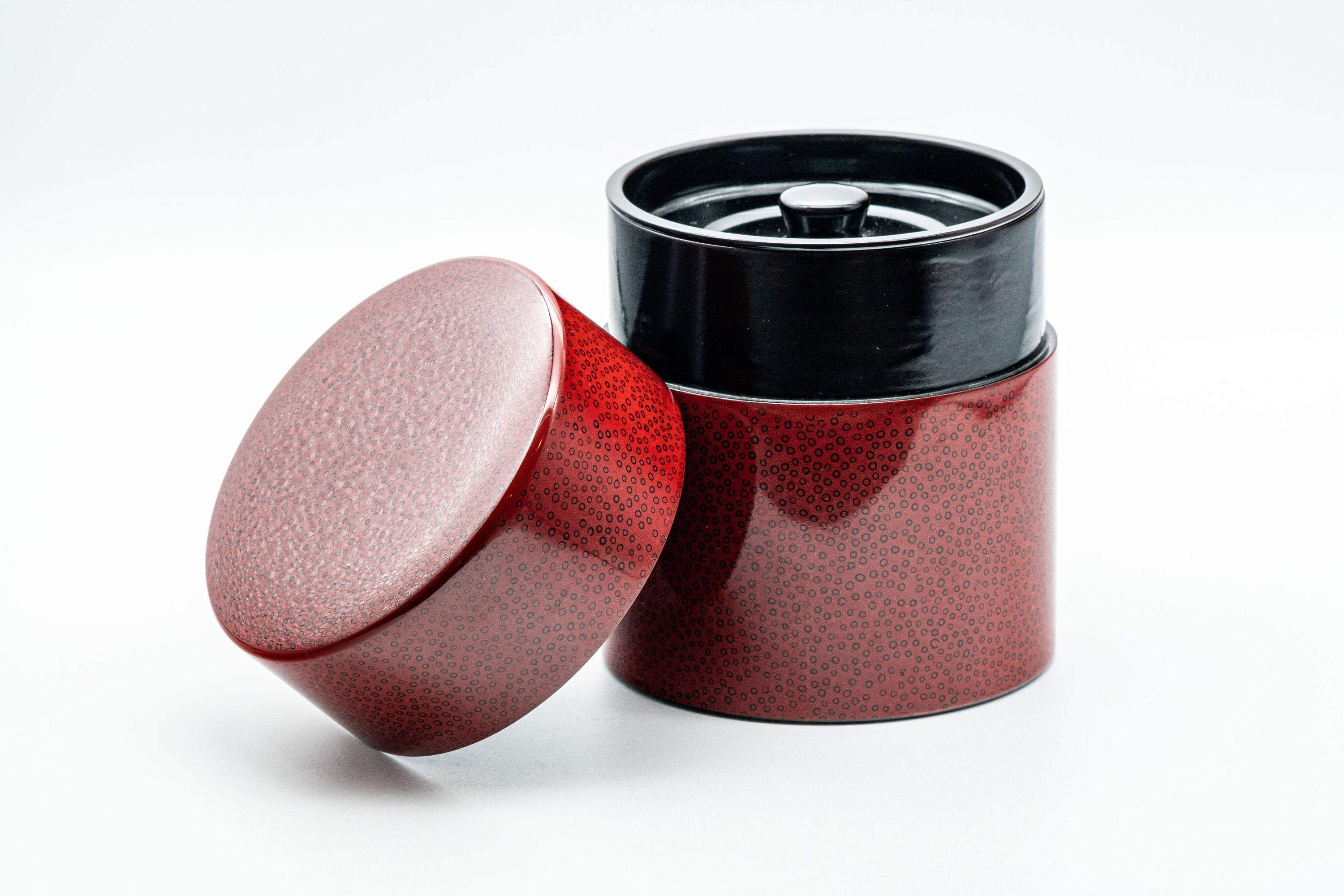Japanese Chazutsu - 七々子塗 Nanako-nuri - Urushi Lacquer Tea Canister - 350ml