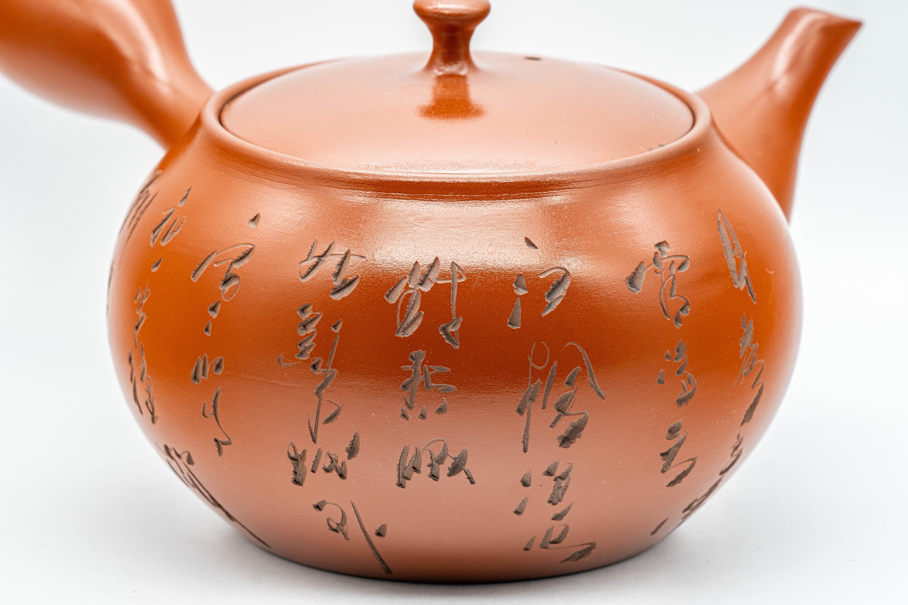 Japanese Kyusu - Large Calligraphy Tokoname-yaki Teapot - 450ml