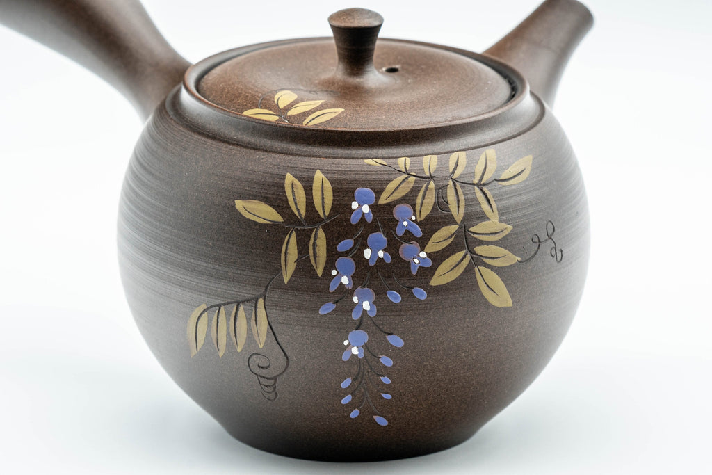 Japanese Kyusu - 光風 Floral Maru-gata Tokoname-yaki Teapot - 300ml