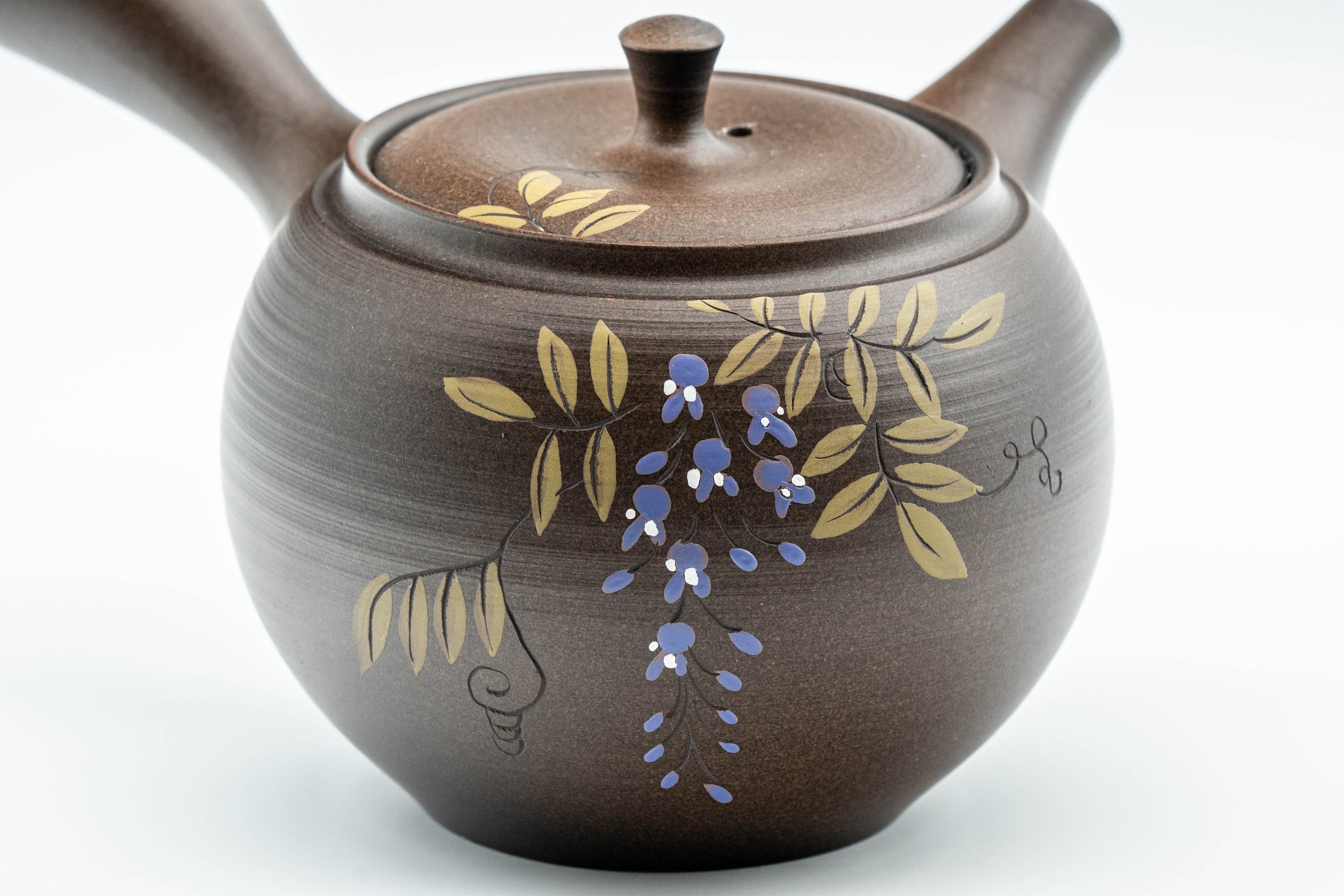 Japanese Kyusu - 光風 Floral Maru-gata Tokoname-yaki Teapot - 300ml