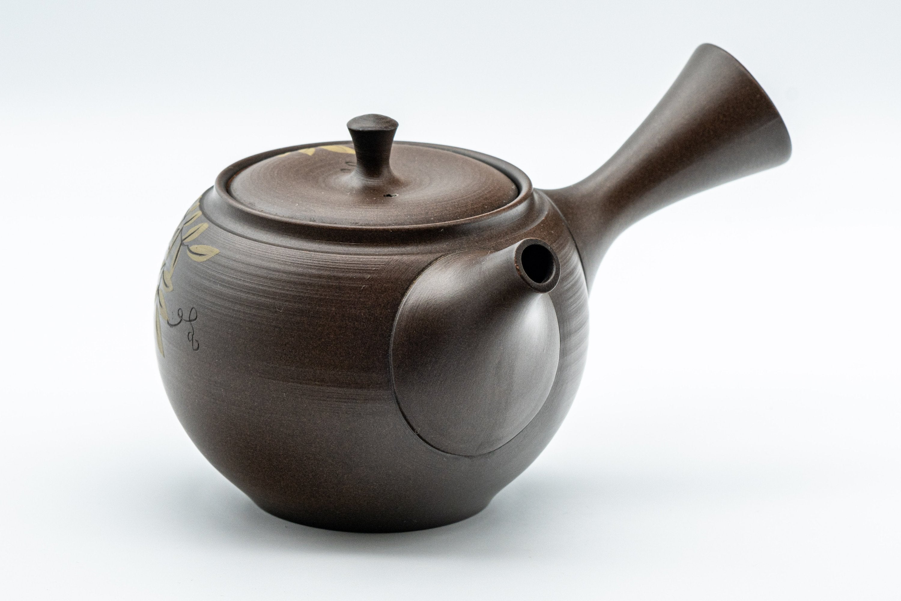 Japanese Kyusu - 光風 Floral Maru-gata Tokoname-yaki Teapot - 300ml
