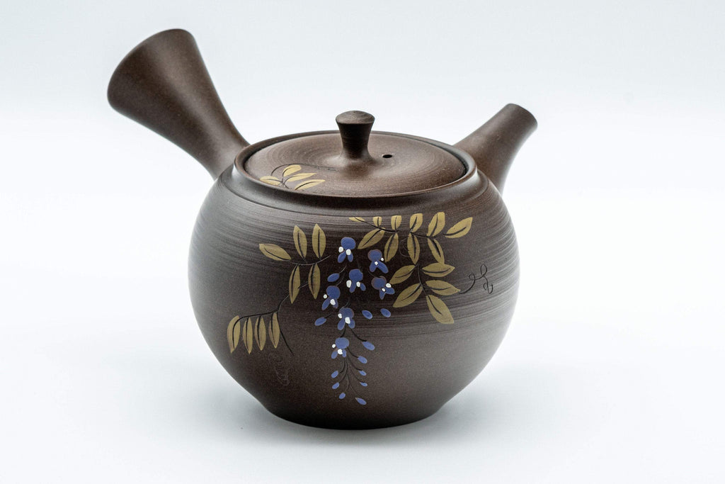 Japanese Kyusu - 光風 Floral Maru-gata Tokoname-yaki Teapot - 300ml