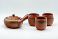 Japanese Tea Set - Tokoname-yaki Debeso Kyusu with 3 Yunomi