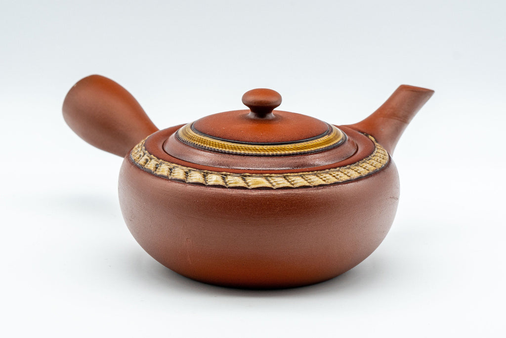 Japanese Tea Set - Tokoname-yaki Debeso Kyusu with 3 Yunomi