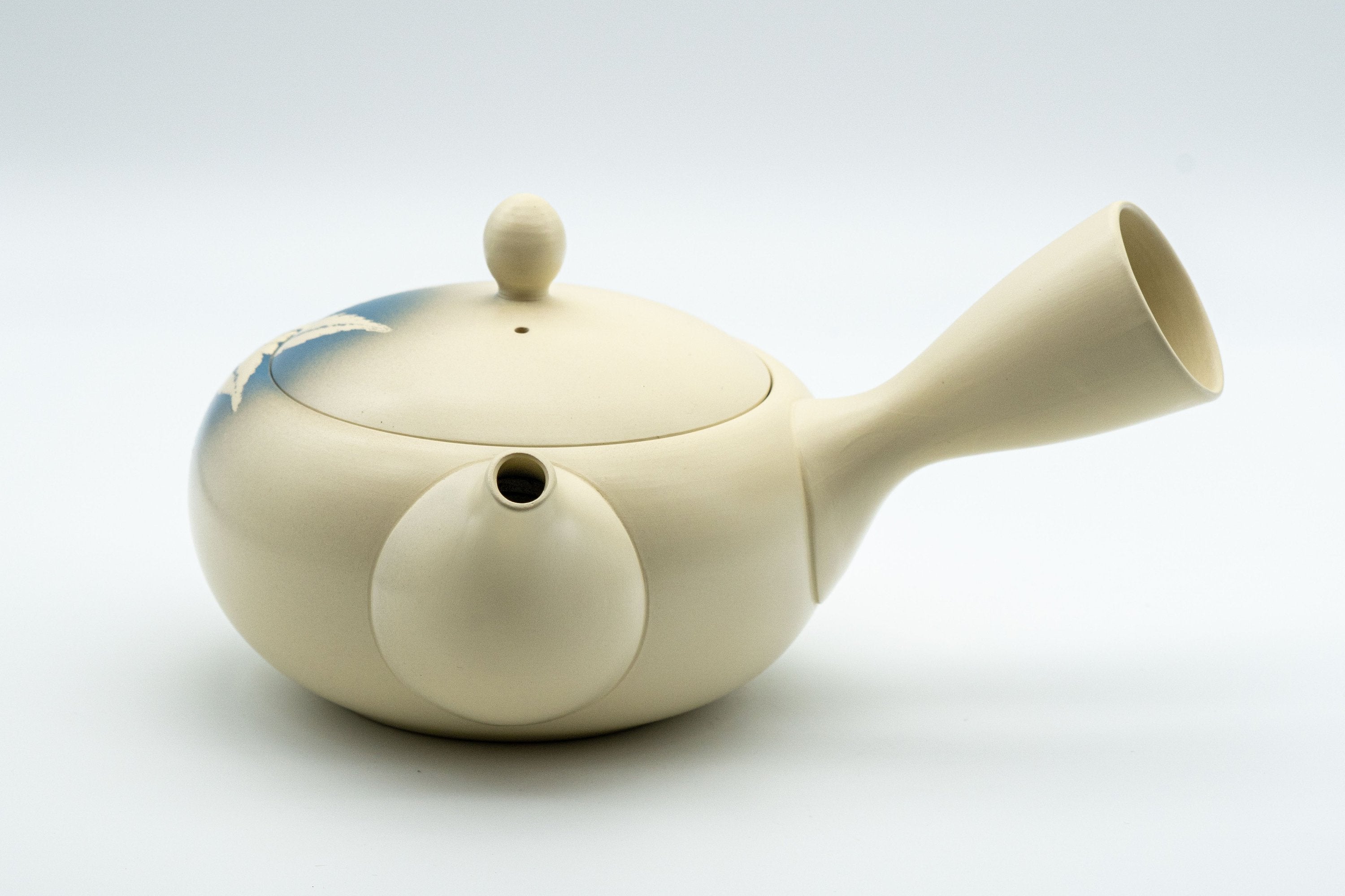 Japanese Kyusu - 高資窯 Ivory Momiji Takasuke Tokoname-yaki Debeso Teapot - 260ml