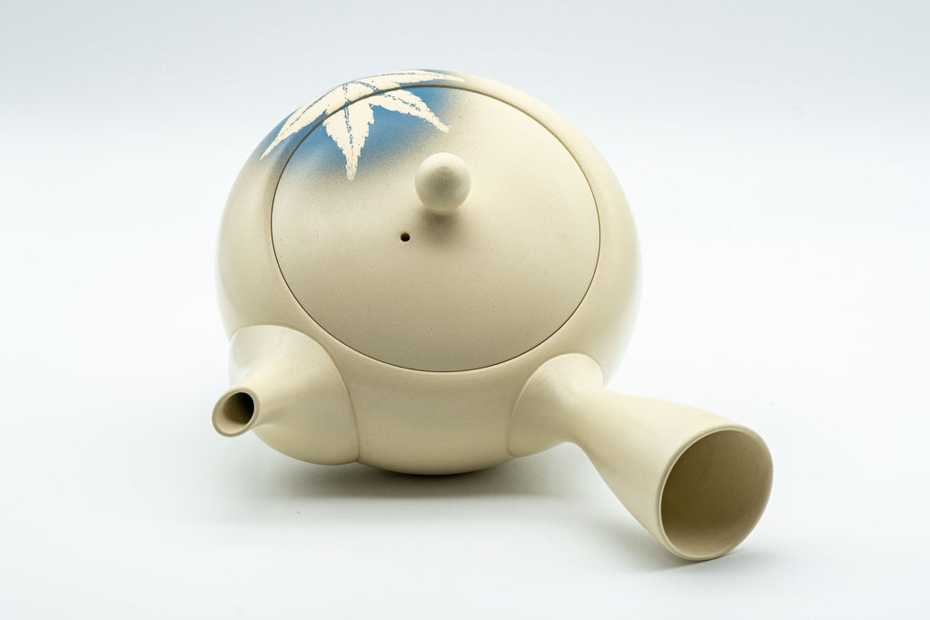 Japanese Kyusu - 高資窯 Ivory Momiji Takasuke Tokoname-yaki Debeso Teapot - 260ml