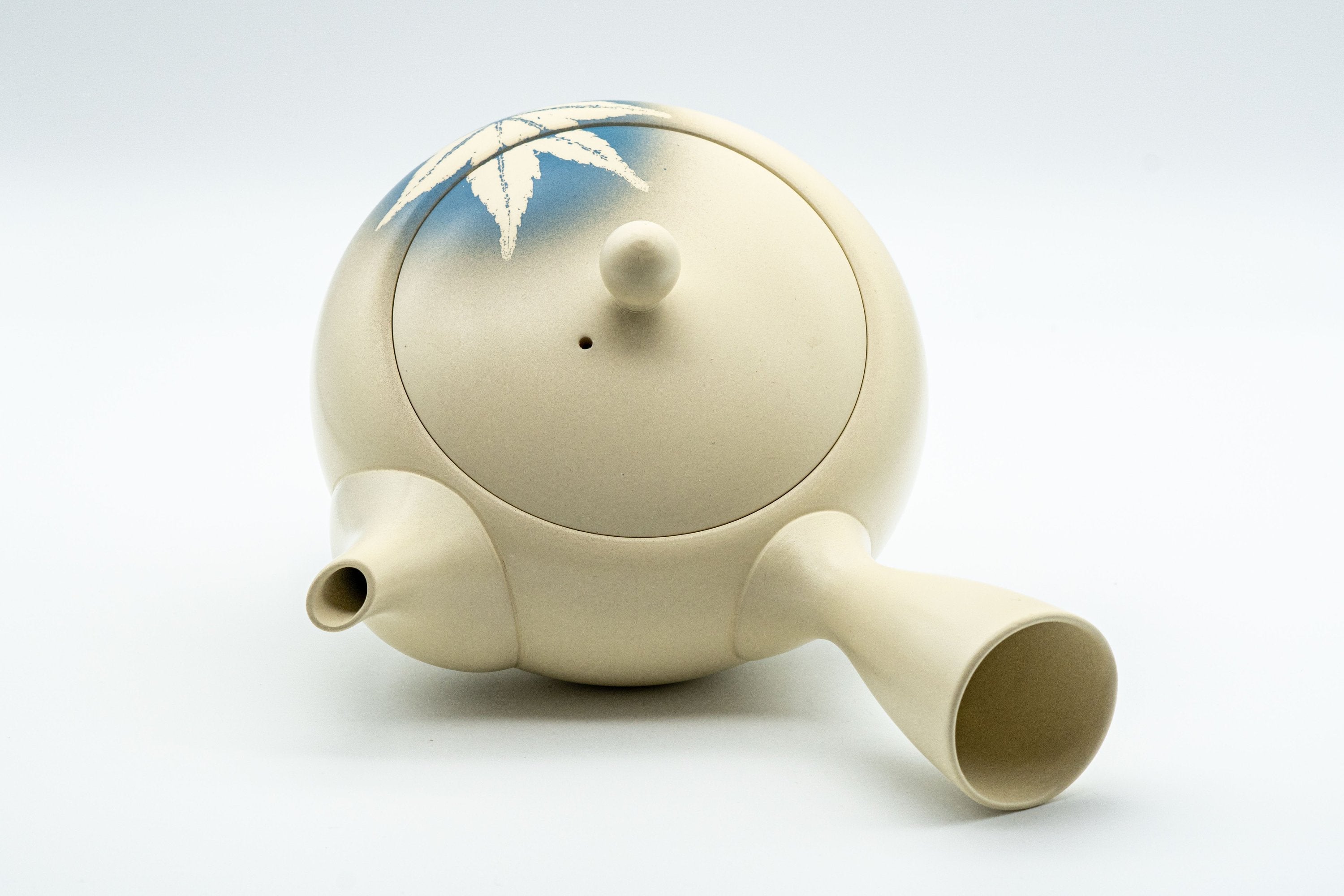 Japanese Kyusu - 高資窯 Ivory Momiji Takasuke Tokoname-yaki Debeso Teapot - 260ml