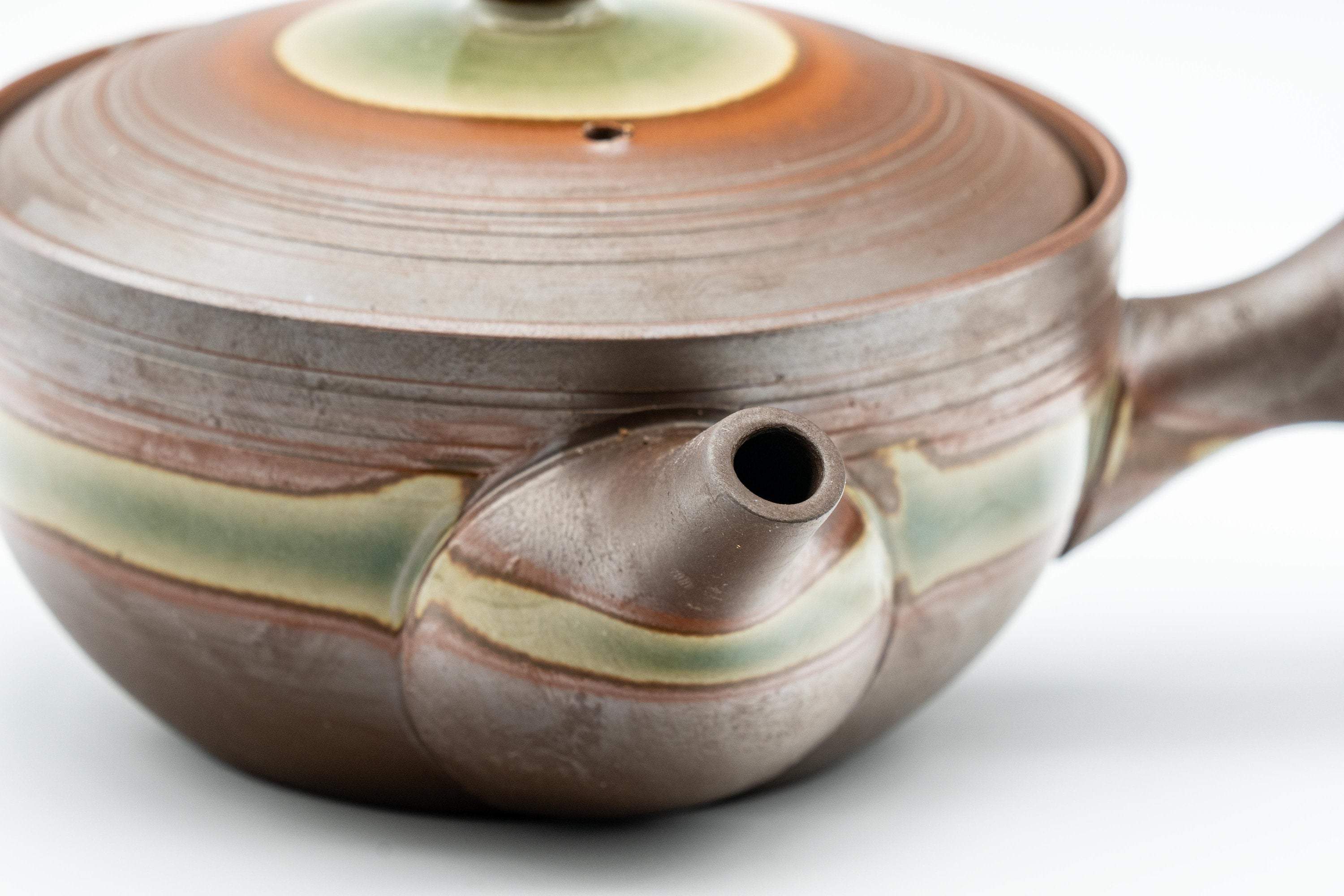 Japanese Kyusu - 童山 Ash Green Glazed Banko-yaki Teapot - 230ml