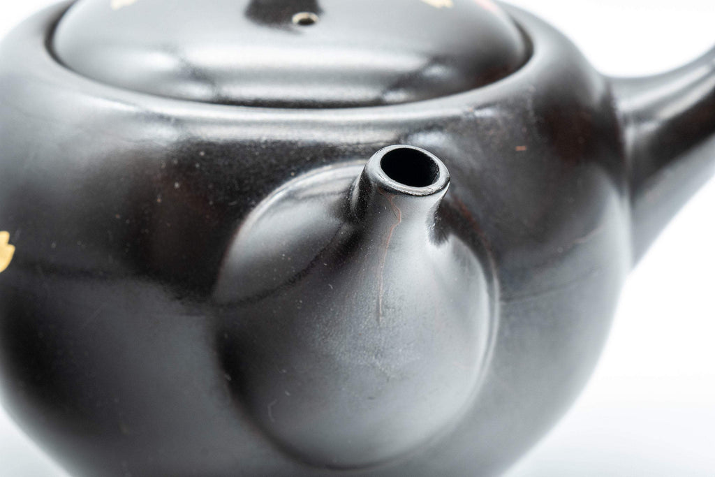 Japanese Kyusu - Sakura Black Kurodei Tokoname-yaki Teapot - 350ml