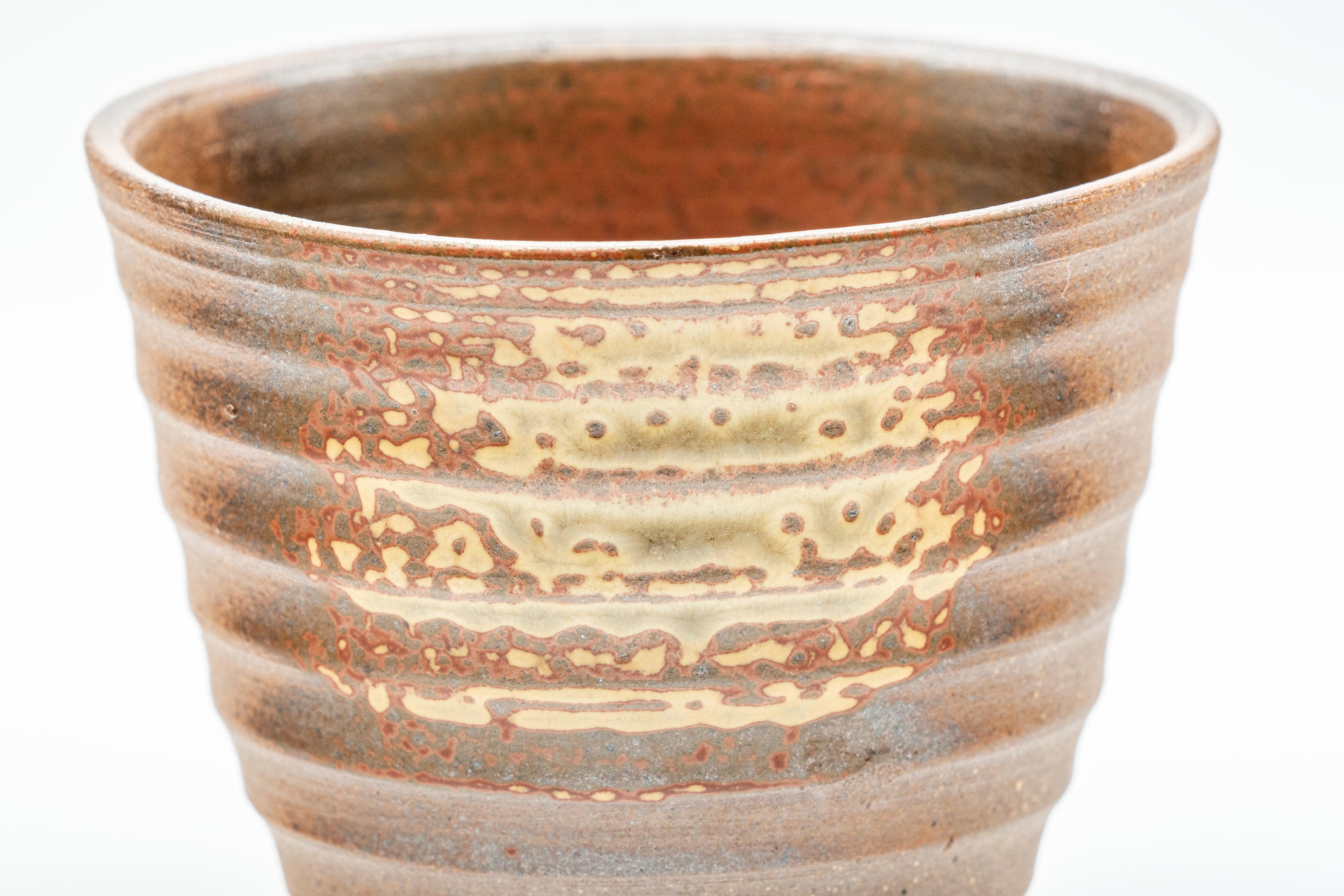 Japanese Teacups - Pair of Ido-gata Shigaraki-yaki Yunomi - 175ml