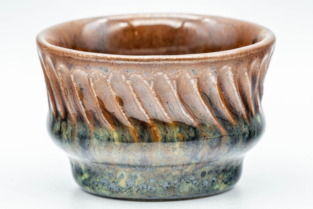 Japanese Teacup - Groovy Multicoloured-Glazed Guinomi - 50ml