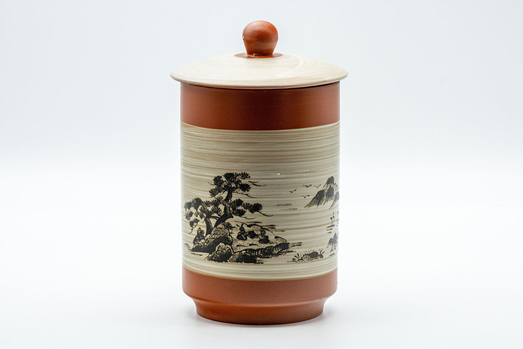 Japanese Teacup - Mountainous Tokoname-yaki Lidded Yunomi  - 250ml