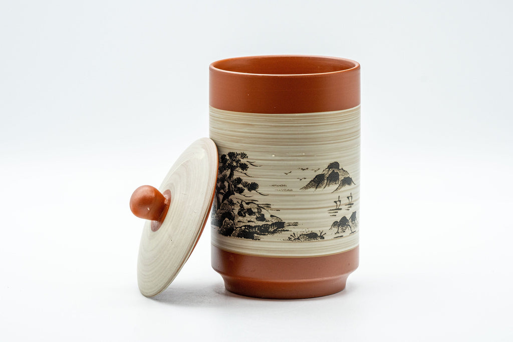 Japanese Teacup - Mountainous Tokoname-yaki Lidded Yunomi  - 250ml