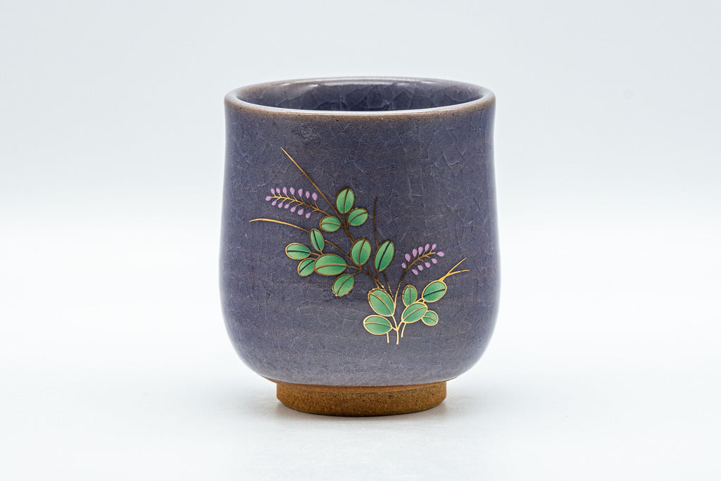 Japanese Teacup - 宮城野 Floral Lavender Purple Snowflake Glazed Tsutsu-gata Yunomi - 160ml