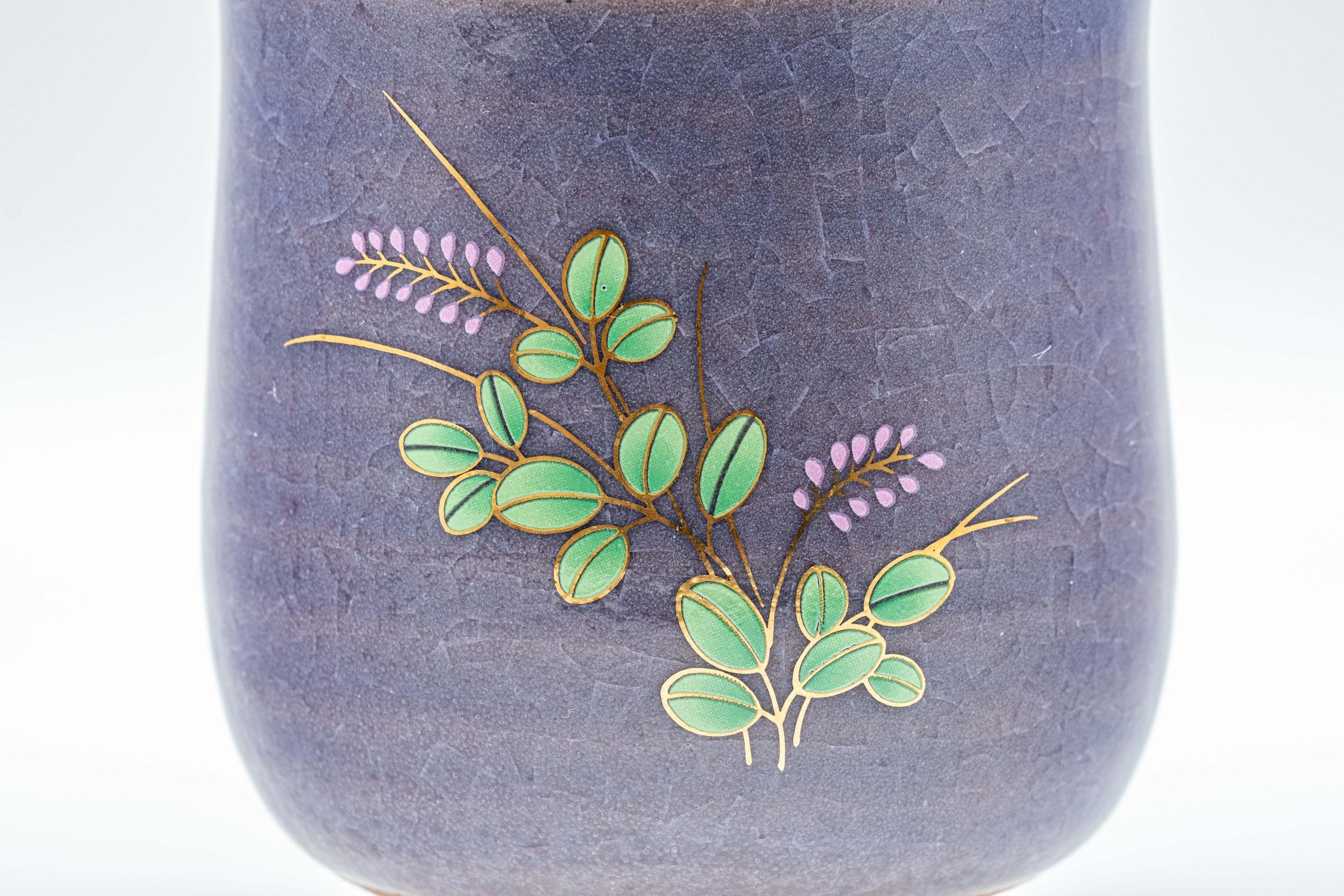 Japanese Teacup - 宮城野 Floral Lavender Purple Snowflake Glazed Tsutsu-gata Yunomi - 160ml