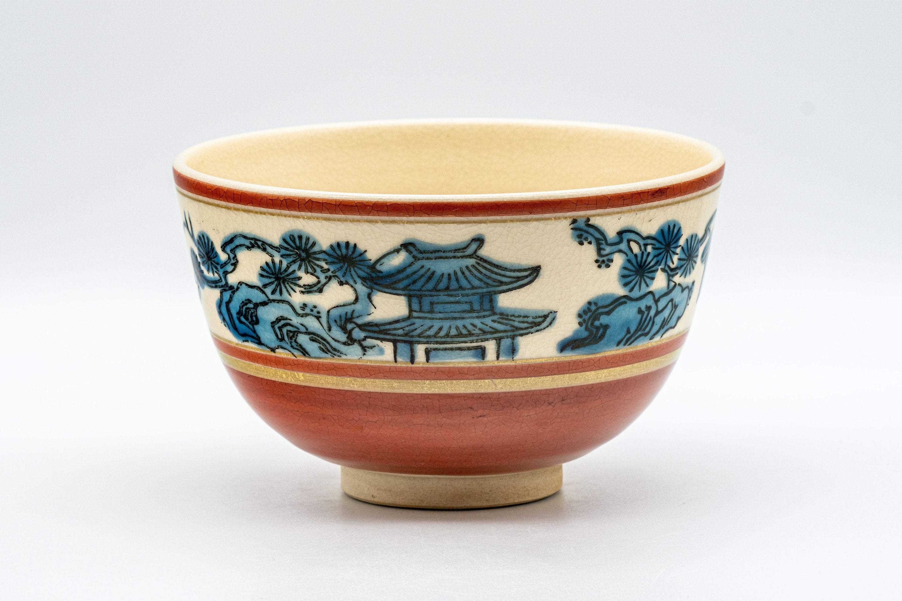 Japanese Matcha Bowl - 瑞雲 Zuiun Wan-nari Kyo-yaki Chawan - 450ml