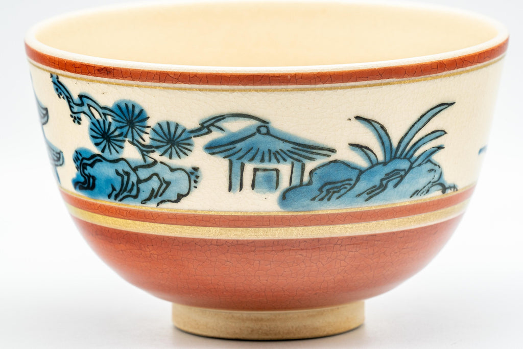 Japanese Matcha Bowl - 瑞雲 Zuiun Wan-nari Kyo-yaki Chawan - 450ml