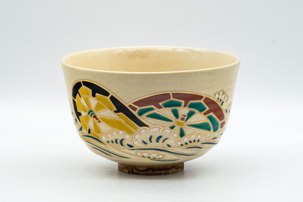 Japanese Matcha Bowl - 加藤昌山 Kato Masayama 源平窯 Ginpei Kiln Wan-nari Kyo-yaki Chawan - 400ml