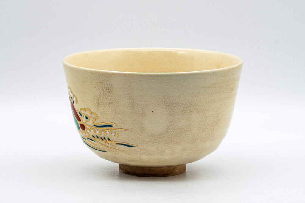 Japanese Matcha Bowl - 加藤昌山 Kato Masayama 源平窯 Ginpei Kiln Wan-nari Kyo-yaki Chawan - 400ml
