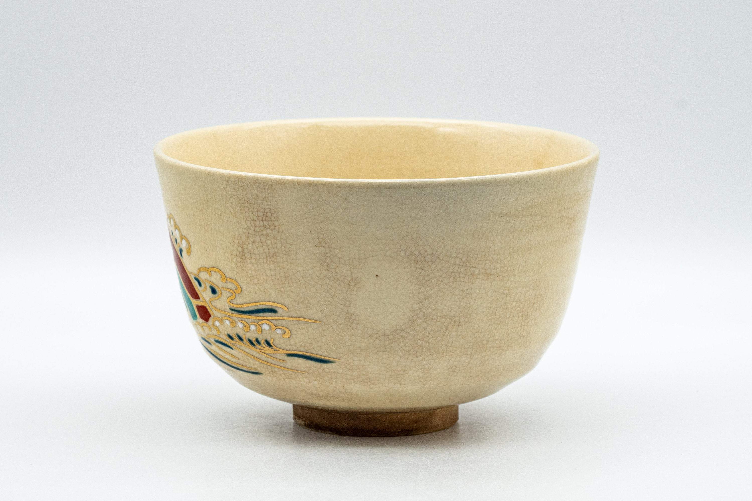 Japanese Matcha Bowl - 加藤昌山 Kato Masayama 源平窯 Ginpei Kiln Wan-nari Kyo-yaki Chawan - 400ml