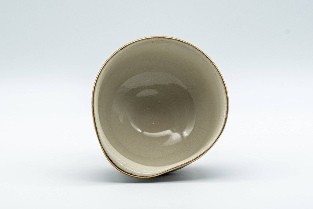 Japanese Katakuchi - 九谷焼 Floral Aochibu Kutani-yaki Porcelain Water Cooler - 100ml