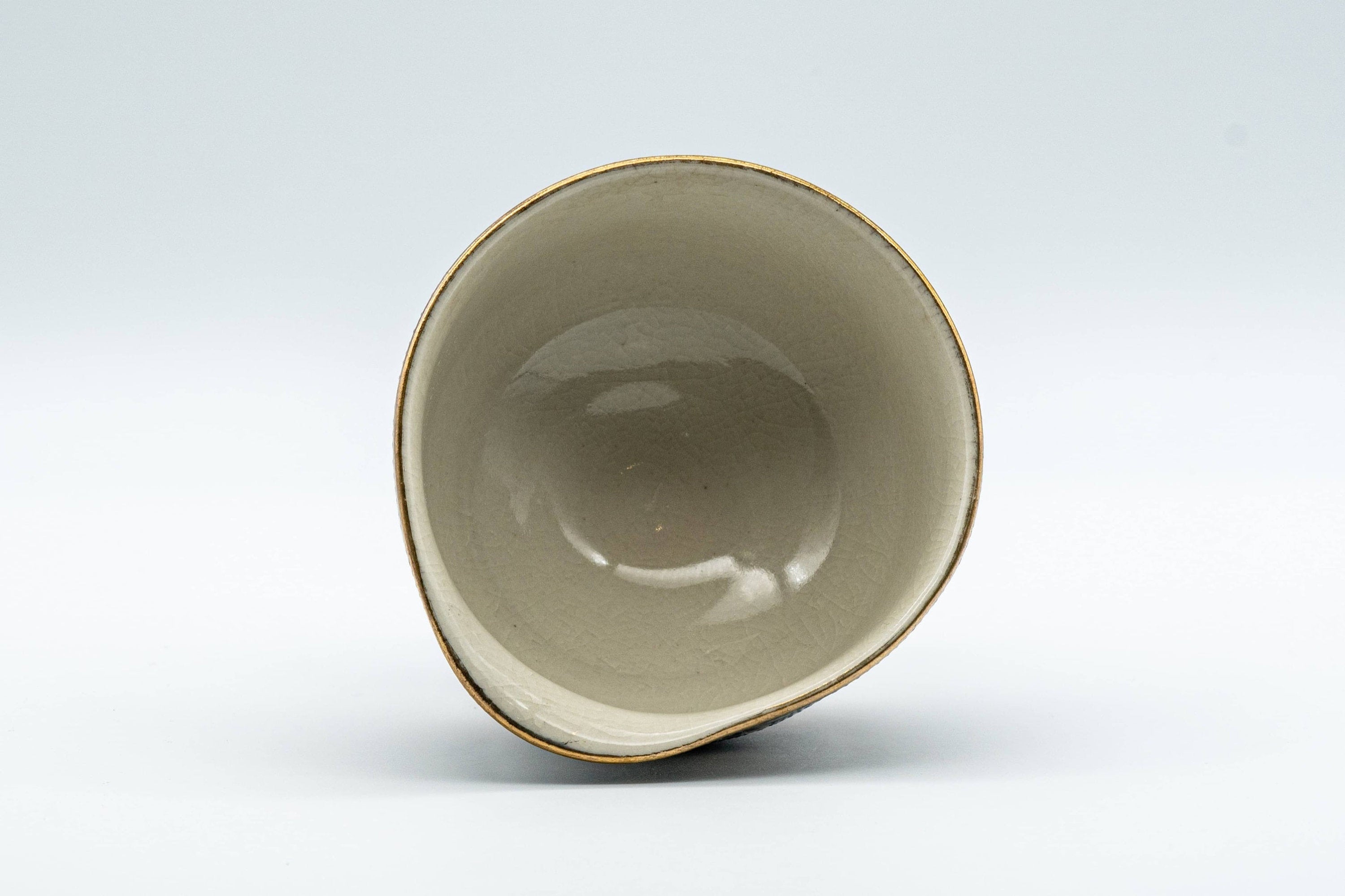 Japanese Katakuchi - 九谷焼 Floral Aochibu Kutani-yaki Porcelain Water Cooler - 100ml