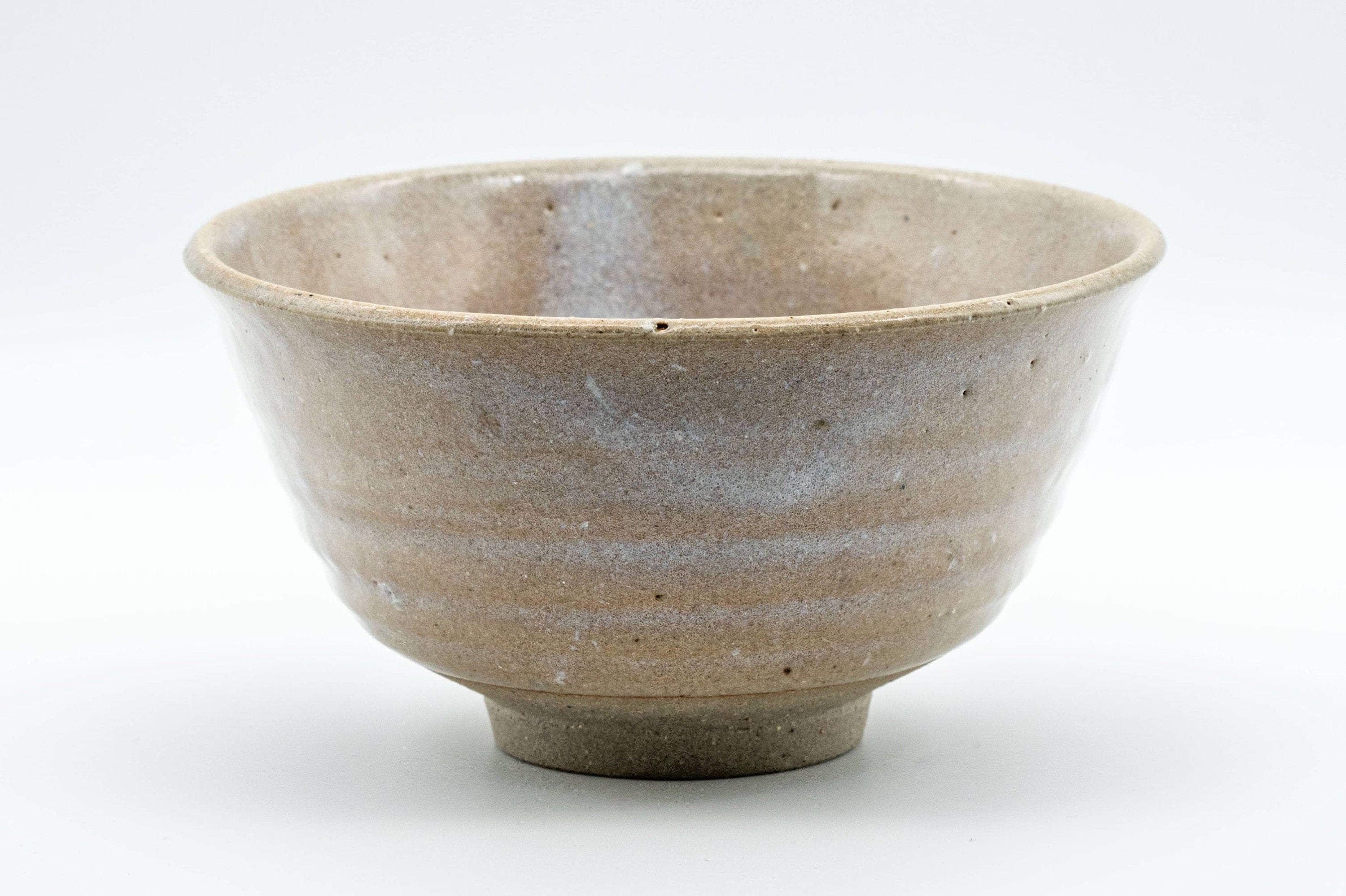 Japanese Matcha Bowl - Beige Drip-Glazed Hatazori-gata Chawan - 450ml