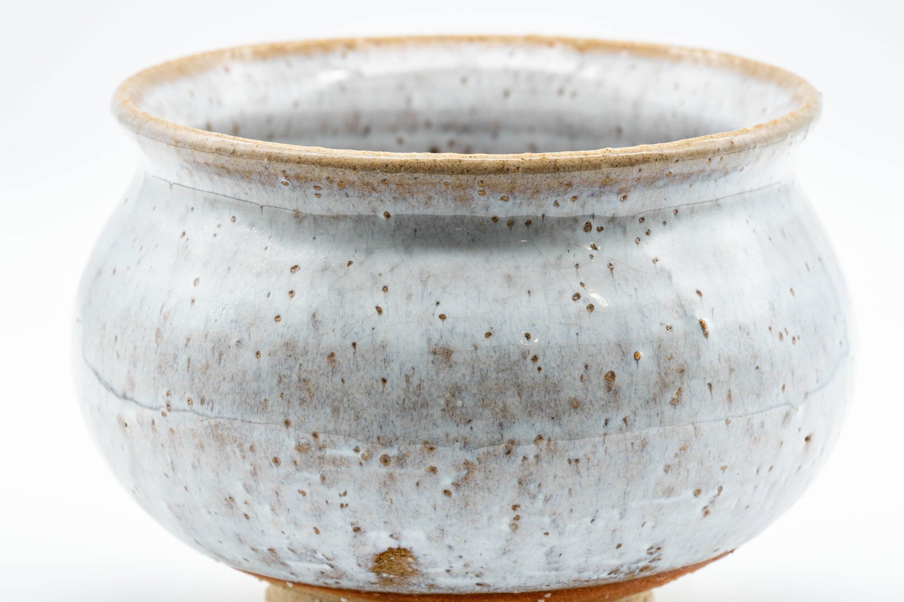 Japanese Kensui - Milky White Glazed Water Bowl - 400ml
