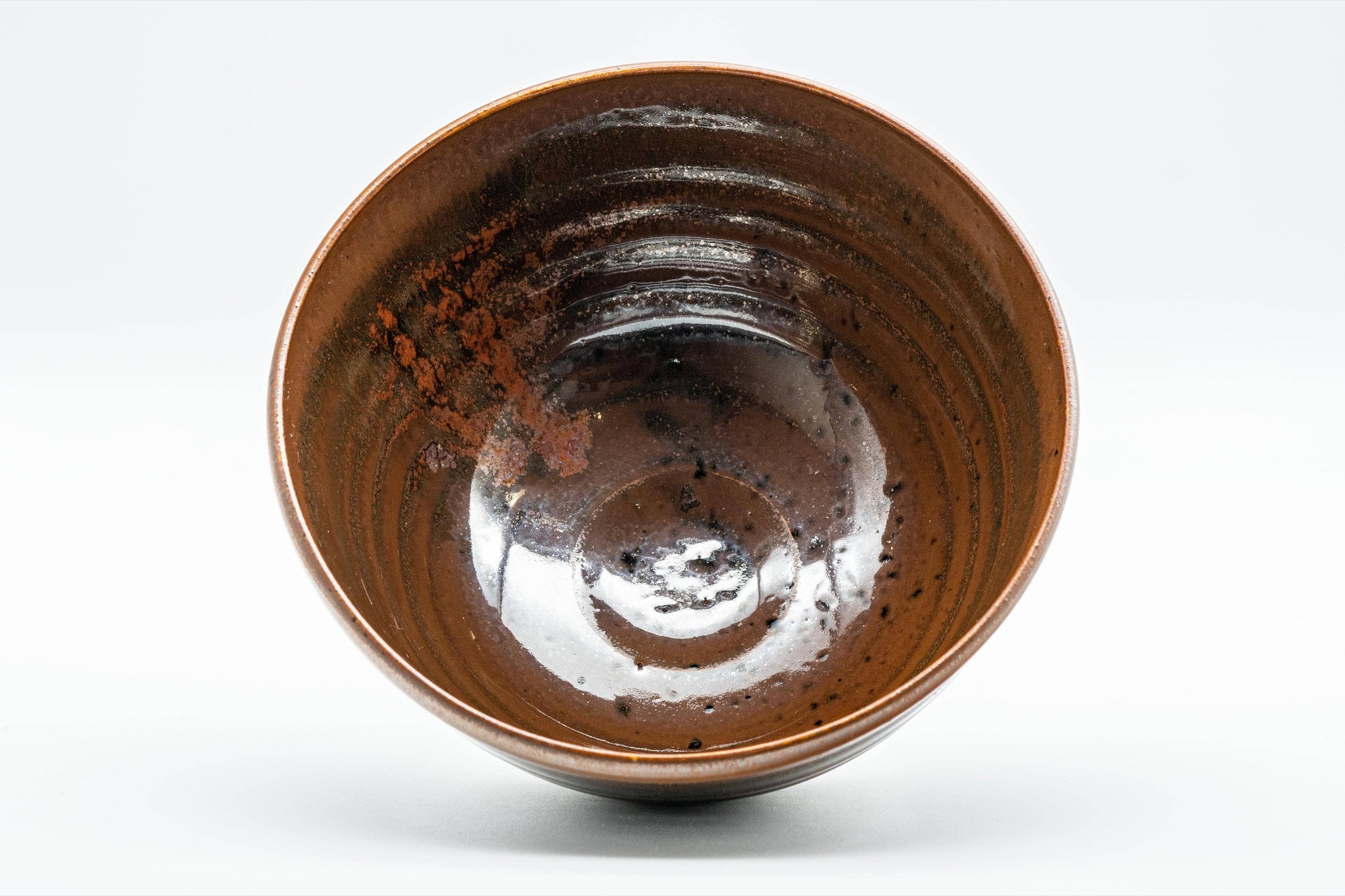 Japanese Matcha Bowl - Red Tenmoku Glazed Sugi-nari Chawan - 350ml