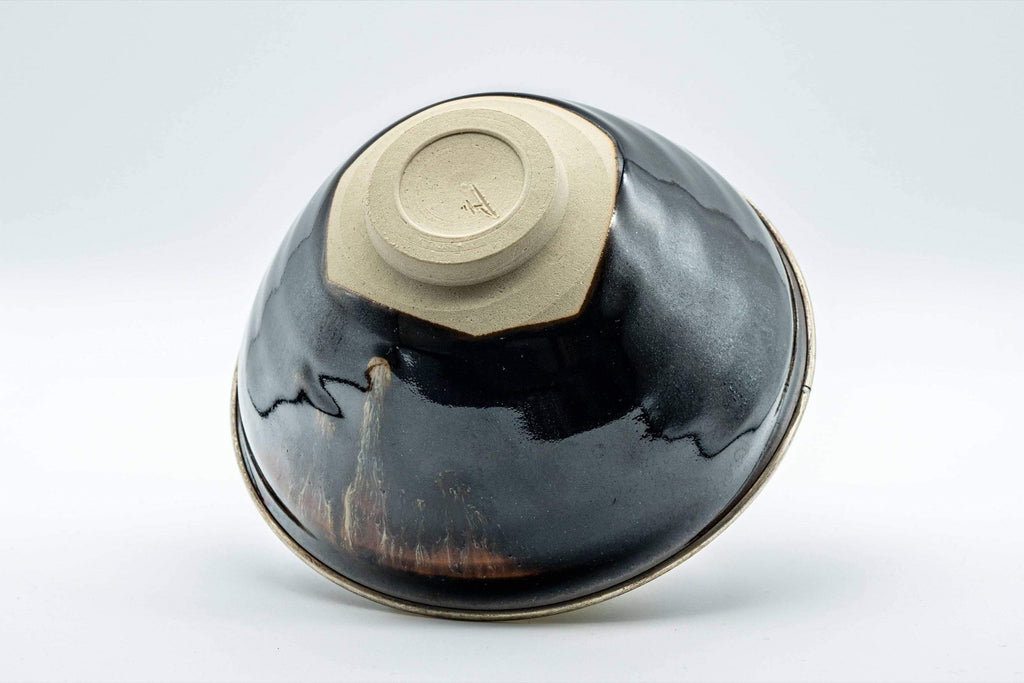 Japanese Matcha Bowl - Teiichi Oketani 定一桶谷 Black Tenmoku Kyo-yaki Chawan with Fukurin - 300ml