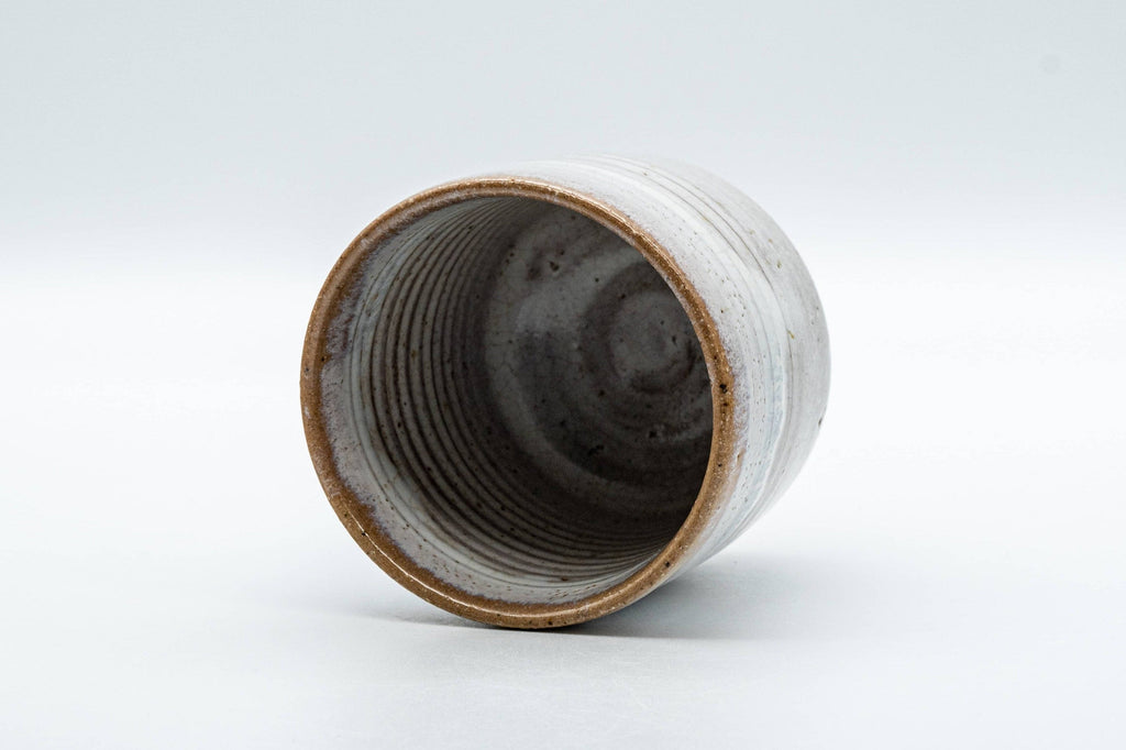 Japanese Teacup - White Drip-Glazed Hagi-yaki Yunomi - 175ml