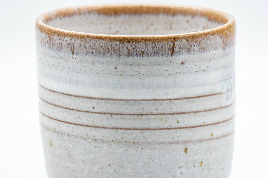 Japanese Teacup - White Drip-Glazed Hagi-yaki Yunomi - 175ml