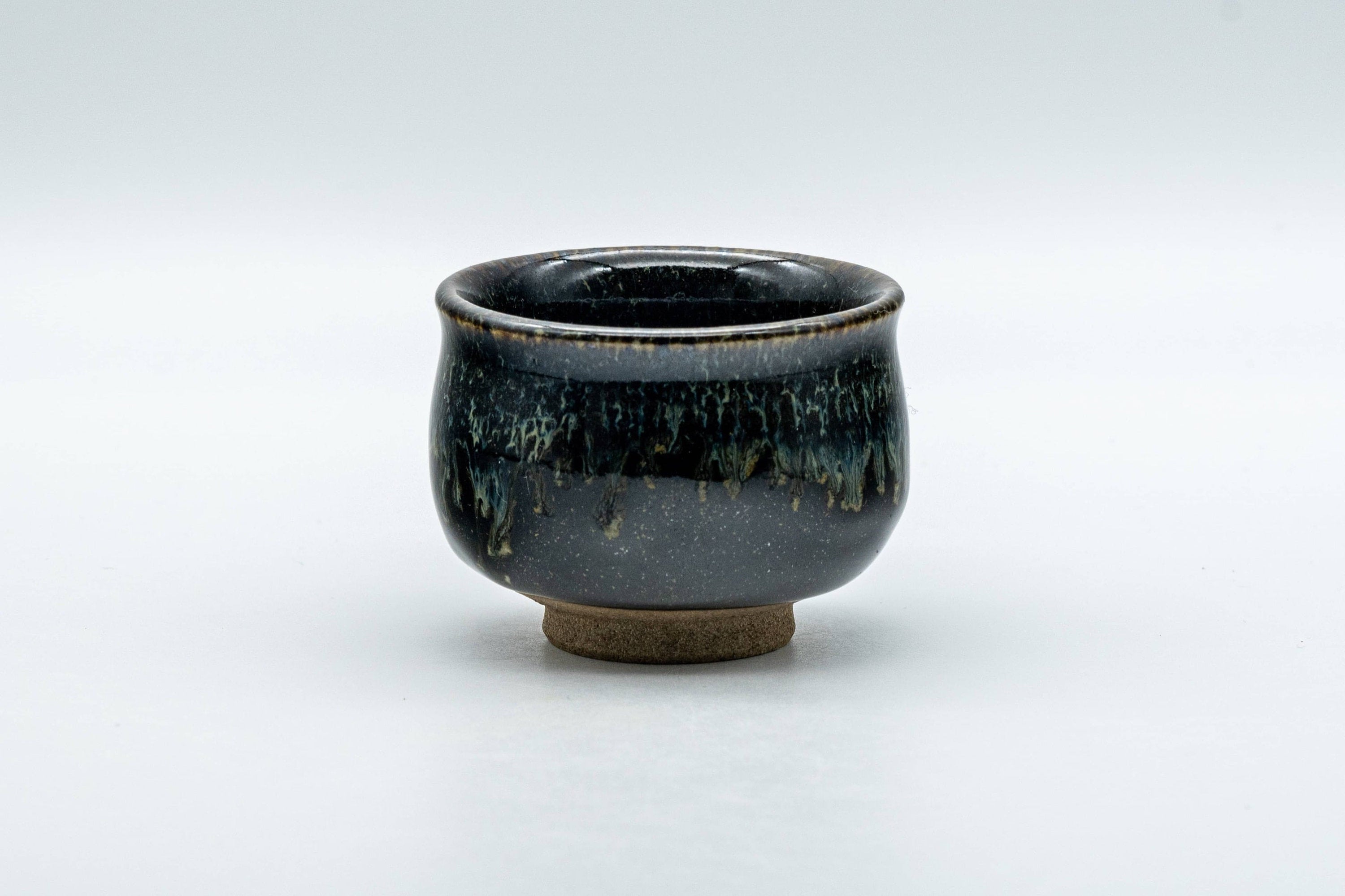Japanese Teacup - Dojimari-gata Tenmoku Nagashi Glazed Guinomi - 40ml