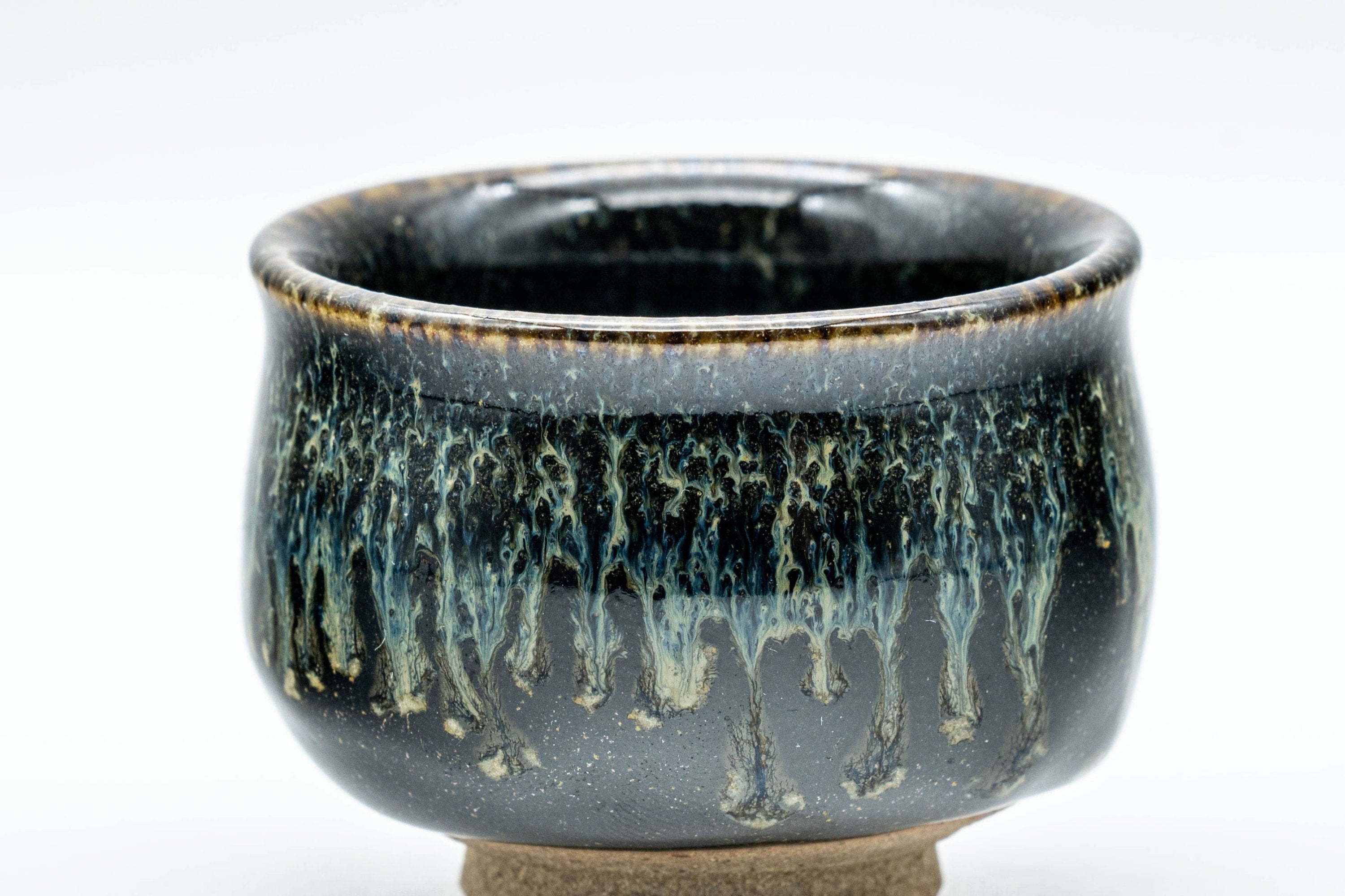 Japanese Teacup - Dojimari-gata Tenmoku Nagashi Glazed Guinomi - 40ml