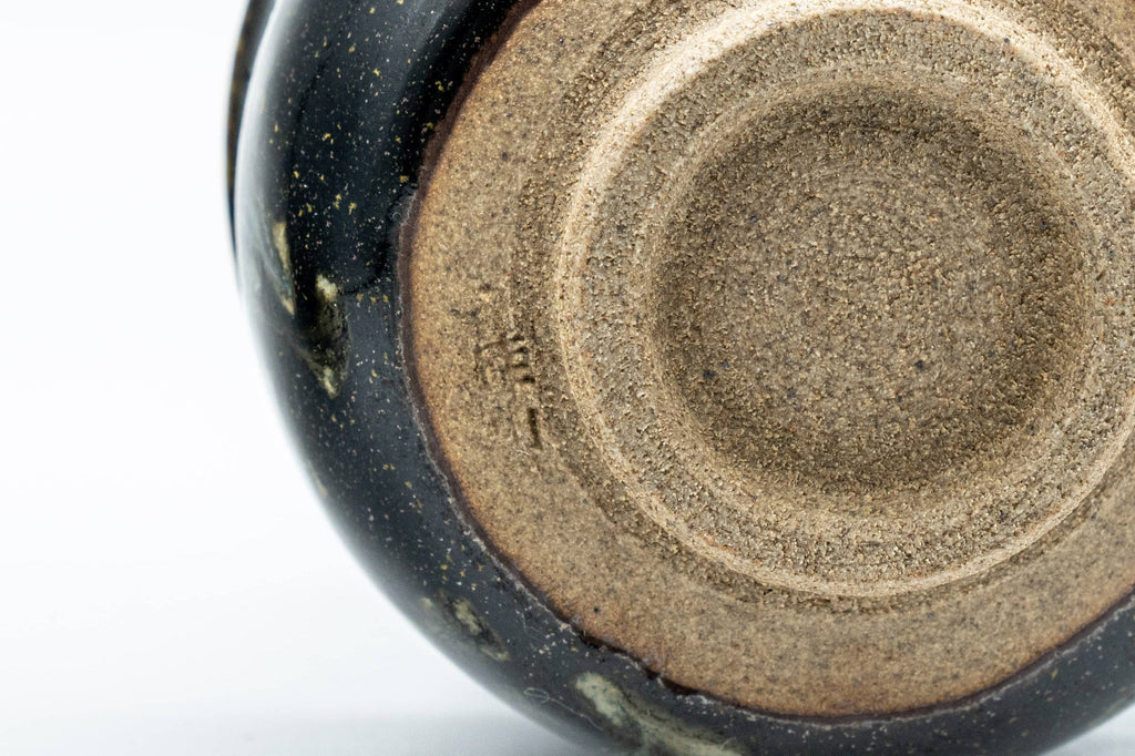 Japanese Teacup - Dojimari-gata Tenmoku Nagashi Glazed Guinomi - 40ml