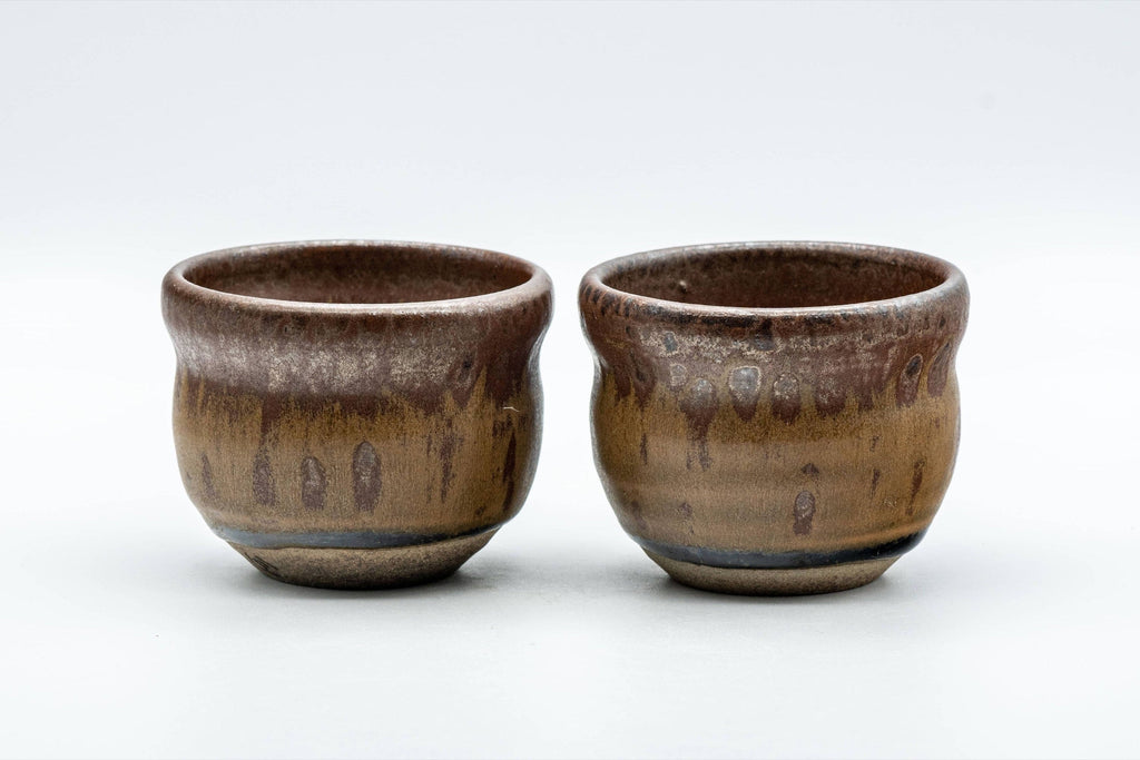 Japanese Teacups - Pair of Drip-Glazed Senchawan - 80ml