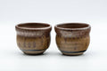 Japanese Teacups - Pair of Drip-Glazed Senchawan - 80ml