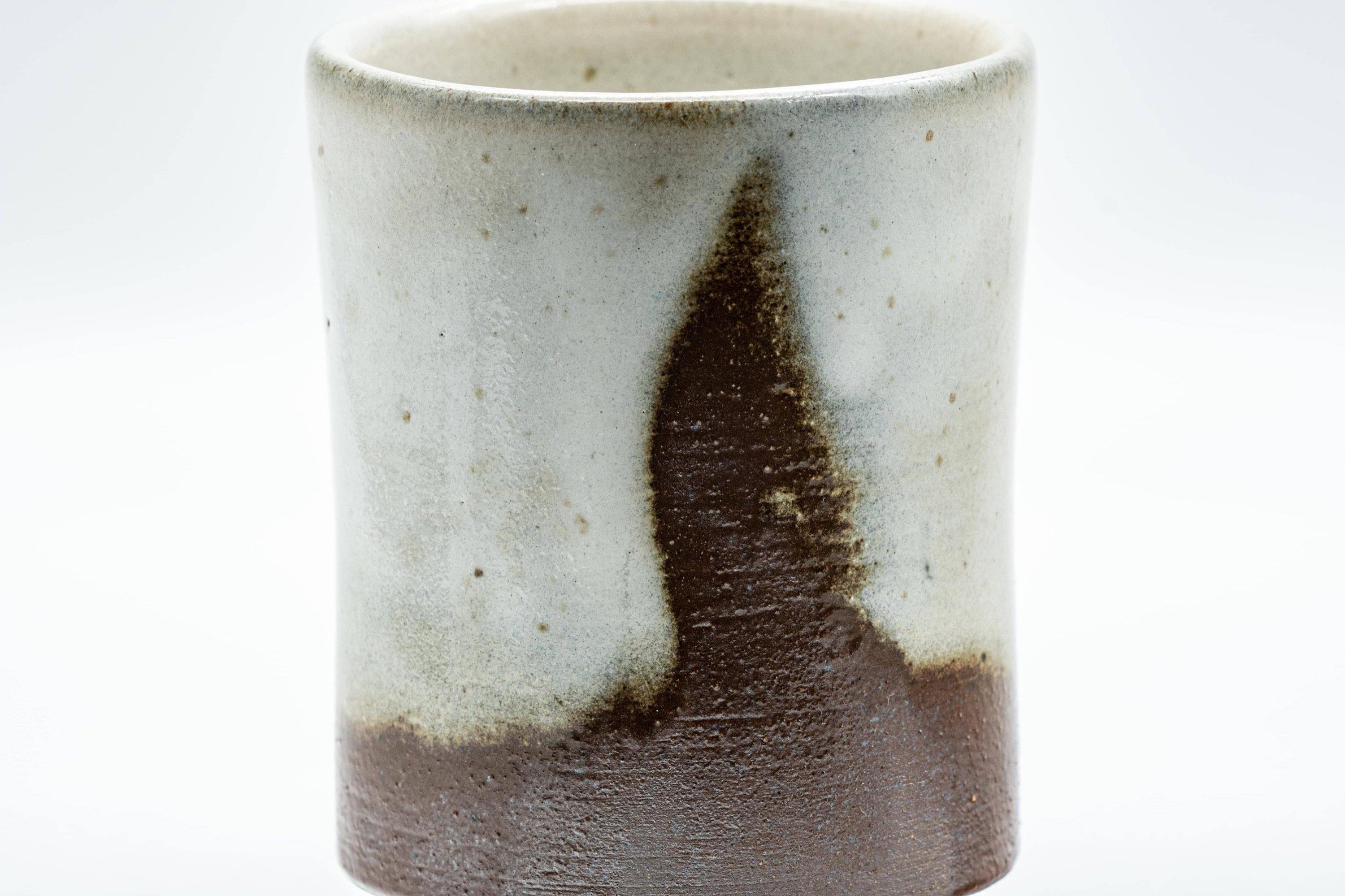 Japanese Teacups - Pair of Waisted White Glazed Meoto Yunomi