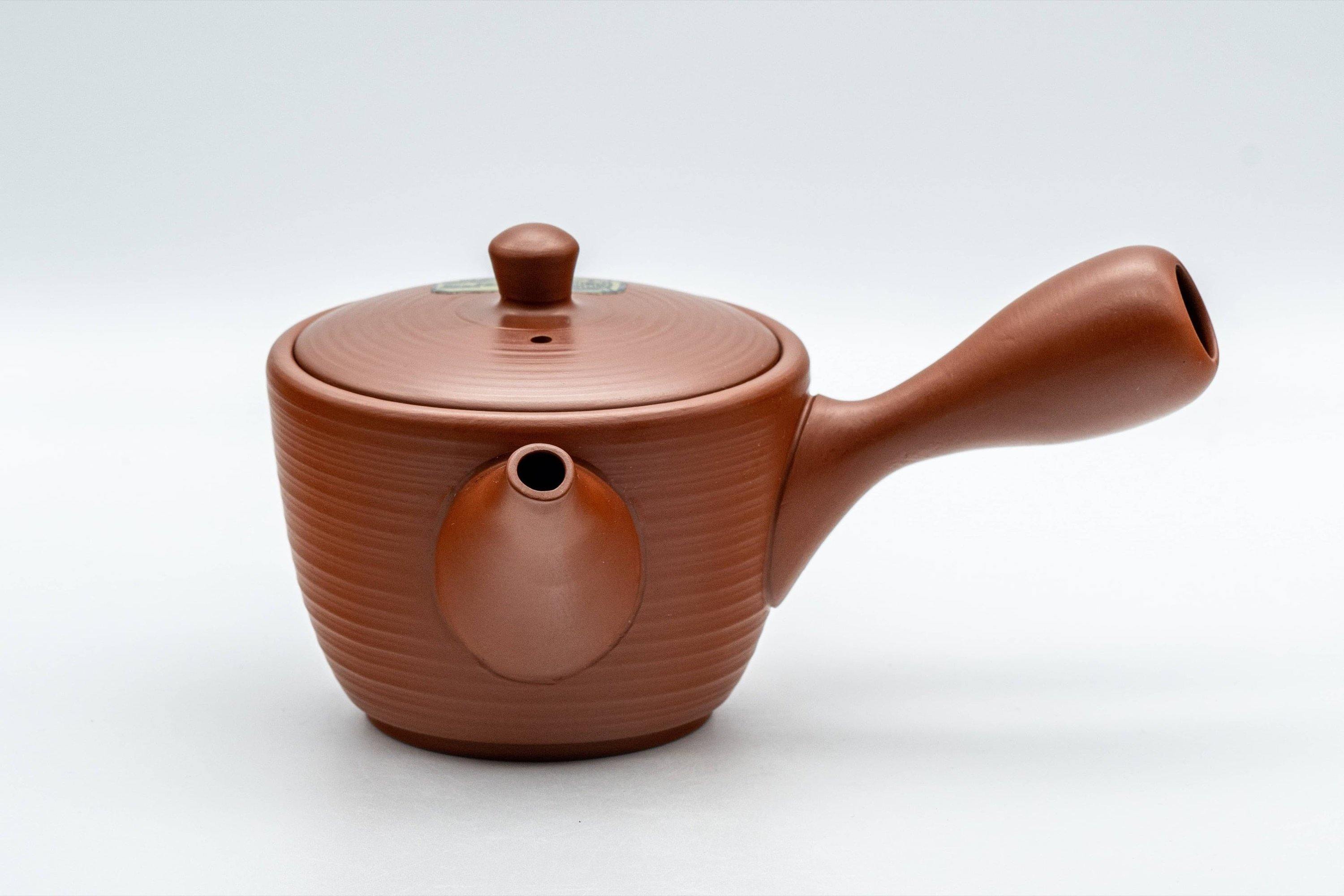 Japanese Kyusu - Classic Tokoname-yaki Ribbed Teapot with Fine Mesh Strainer - 200ml