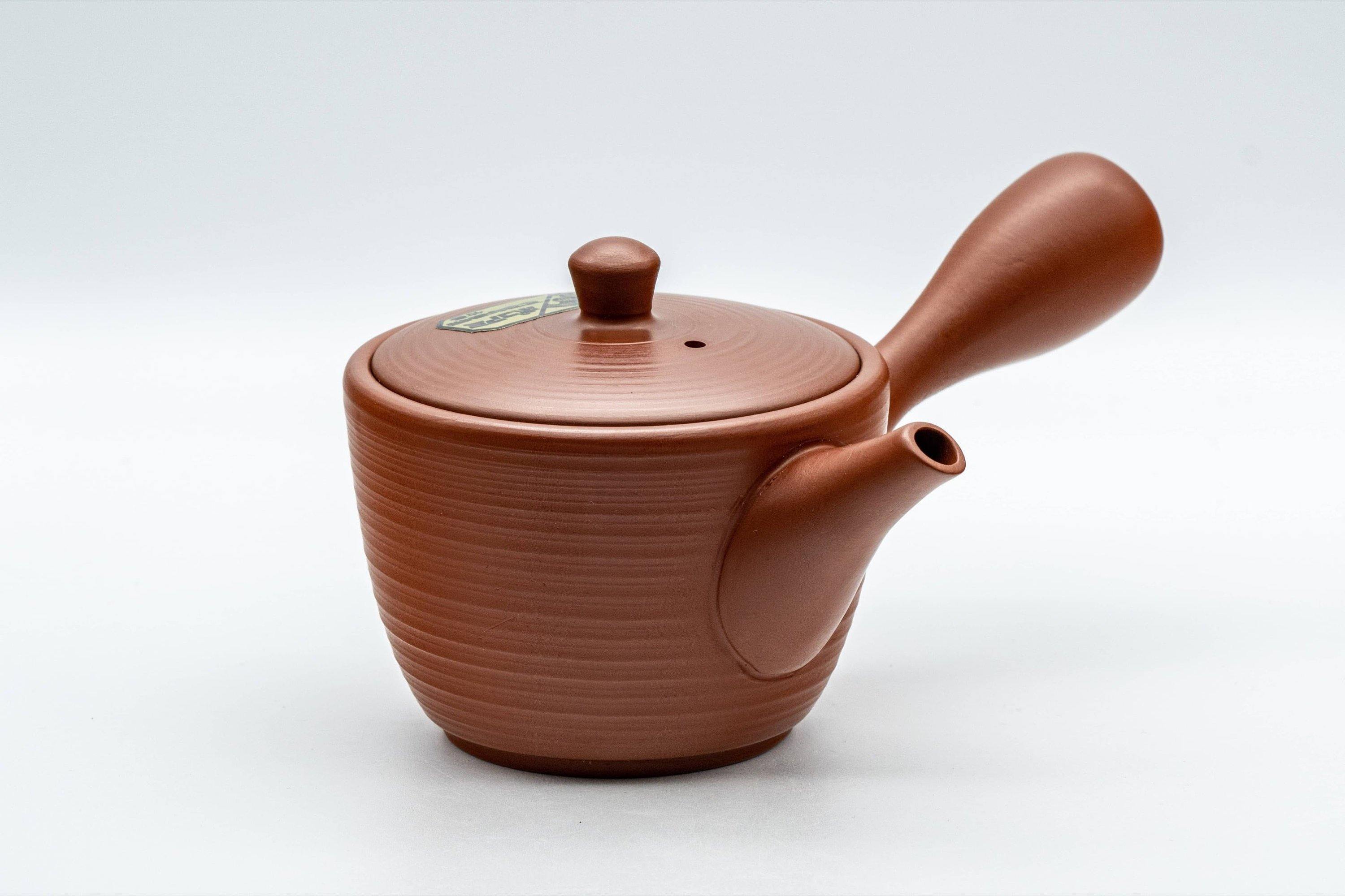 Japanese Kyusu - Classic Tokoname-yaki Ribbed Teapot with Fine Mesh Strainer - 200ml