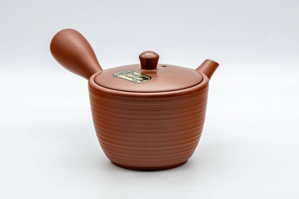 Japanese Kyusu - Classic Tokoname-yaki Ribbed Teapot with Fine Mesh Strainer - 200ml