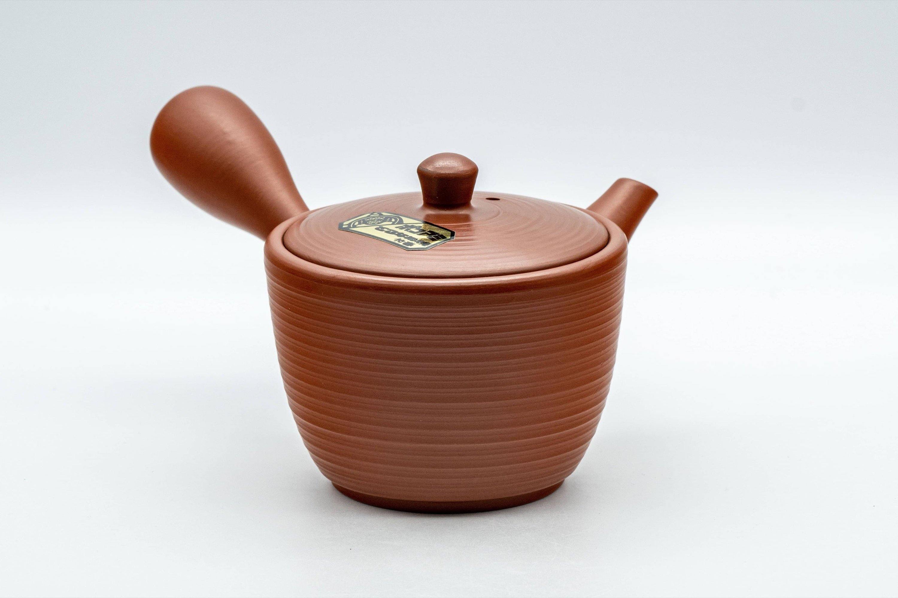 Japanese Kyusu - Classic Tokoname-yaki Ribbed Teapot with Fine Mesh Strainer - 200ml