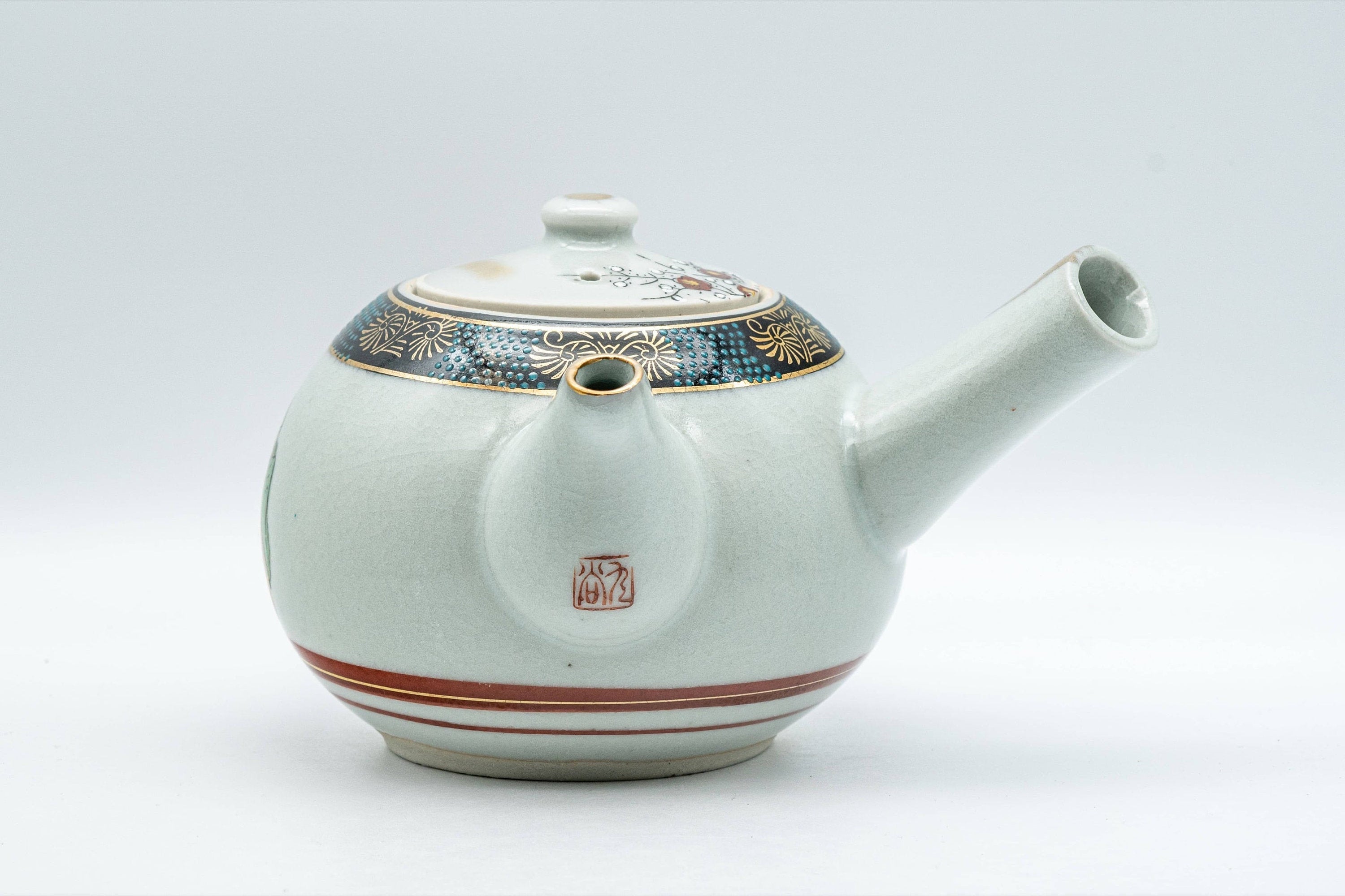 Japanese Tea Set - Kutani-yaki Teapot and Matching Lidded Cup