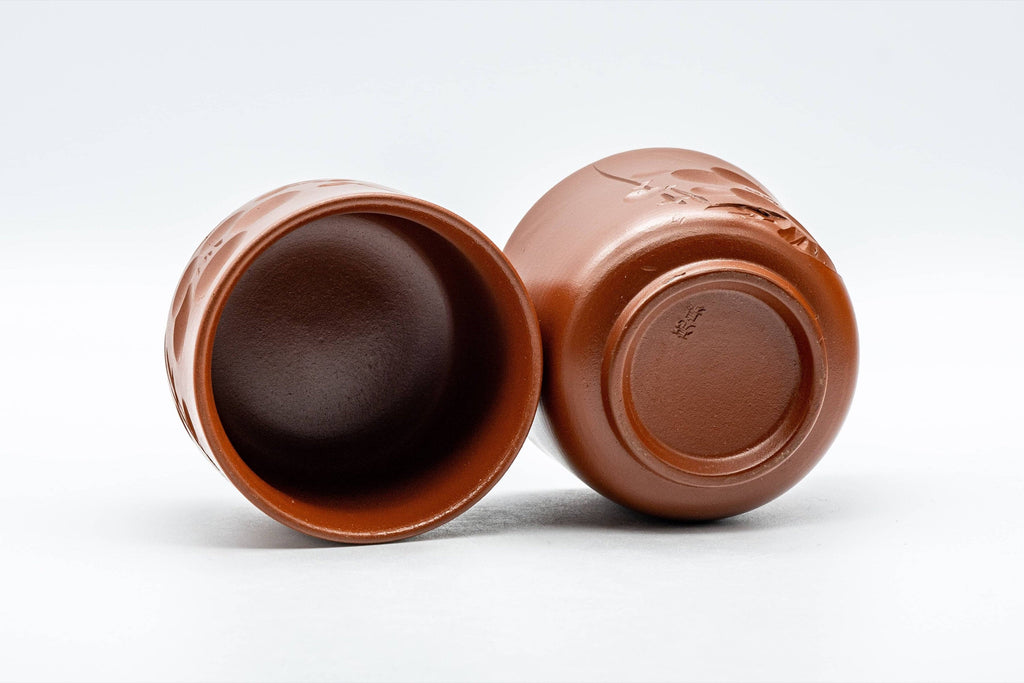 Japanese Teacups - Pair of Plum Blossoms Tsutsu-gata Tokoname-yaki Yunomi - 100ml