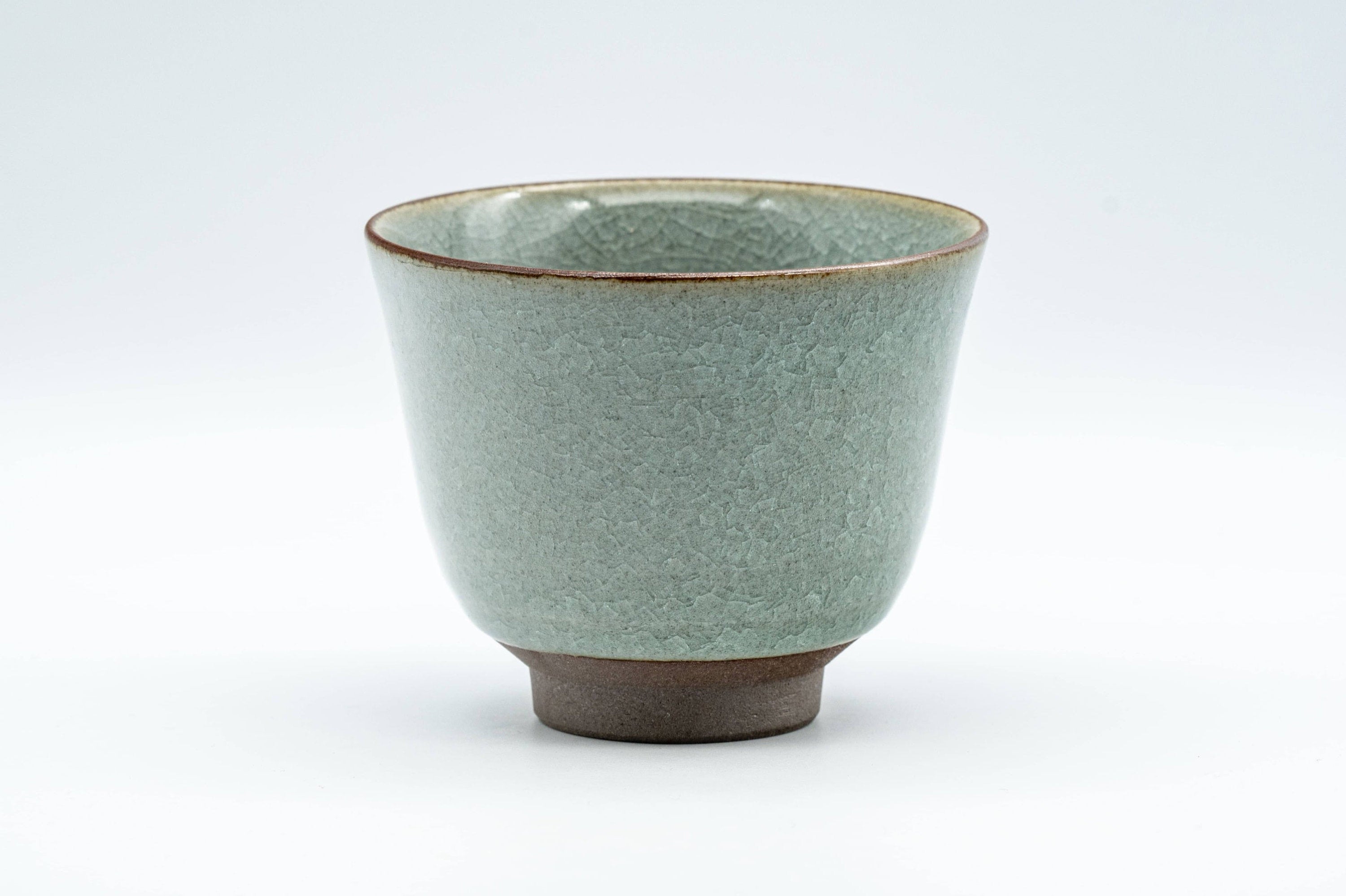 Japanese Teacup - Egret Snowflake Celadon Glazed Yunomi - 140ml