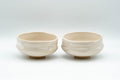 Japanese Teacups - Pair of White Glazed Wide Yunomi - 150ml