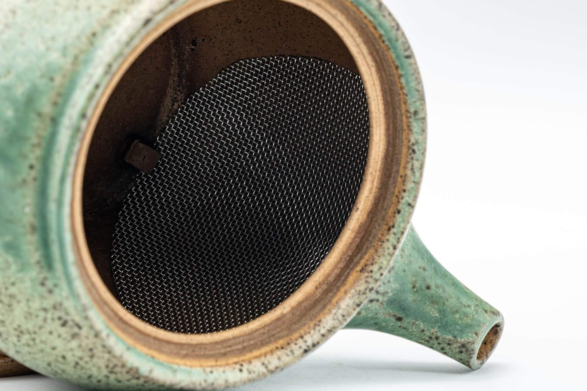 Japanese Kyusu - Speckled Green Glazed Serpent Lid Teapot - 350ml