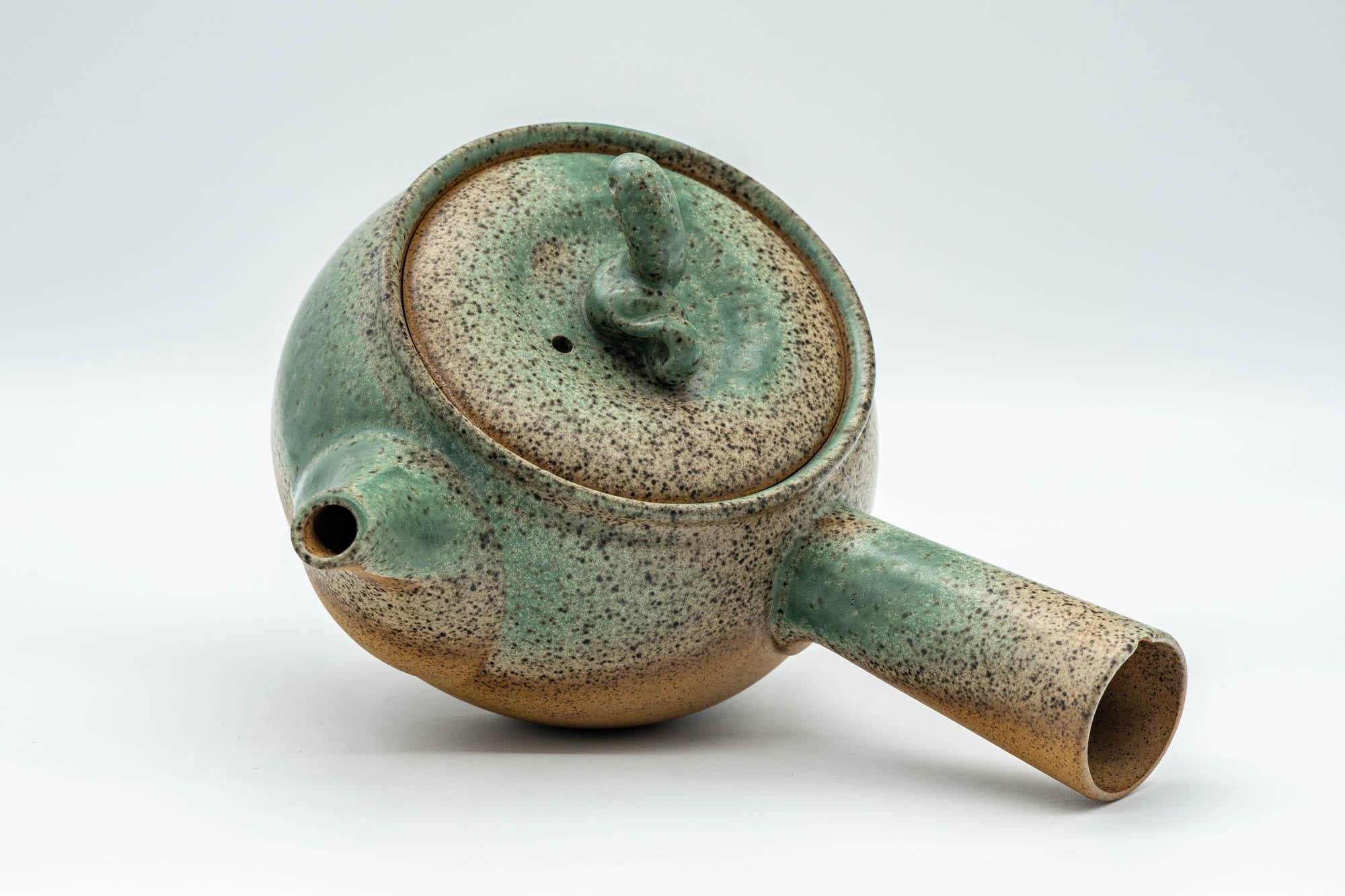 Japanese Kyusu - Speckled Green Glazed Serpent Lid Teapot - 350ml