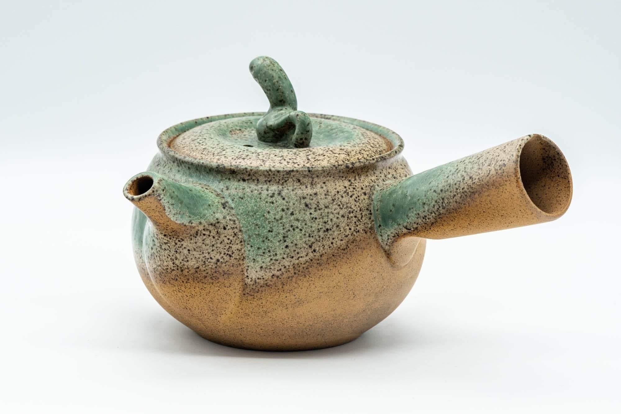 Japanese Kyusu - Speckled Green Glazed Serpent Lid Teapot - 350ml