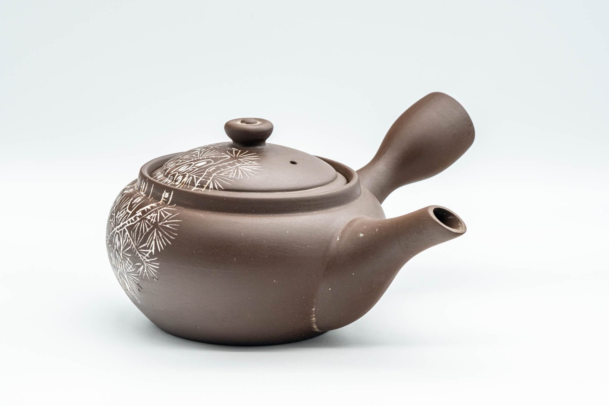 Japanese Kyusu - Brown and White Bamboo Teapot - 375ml